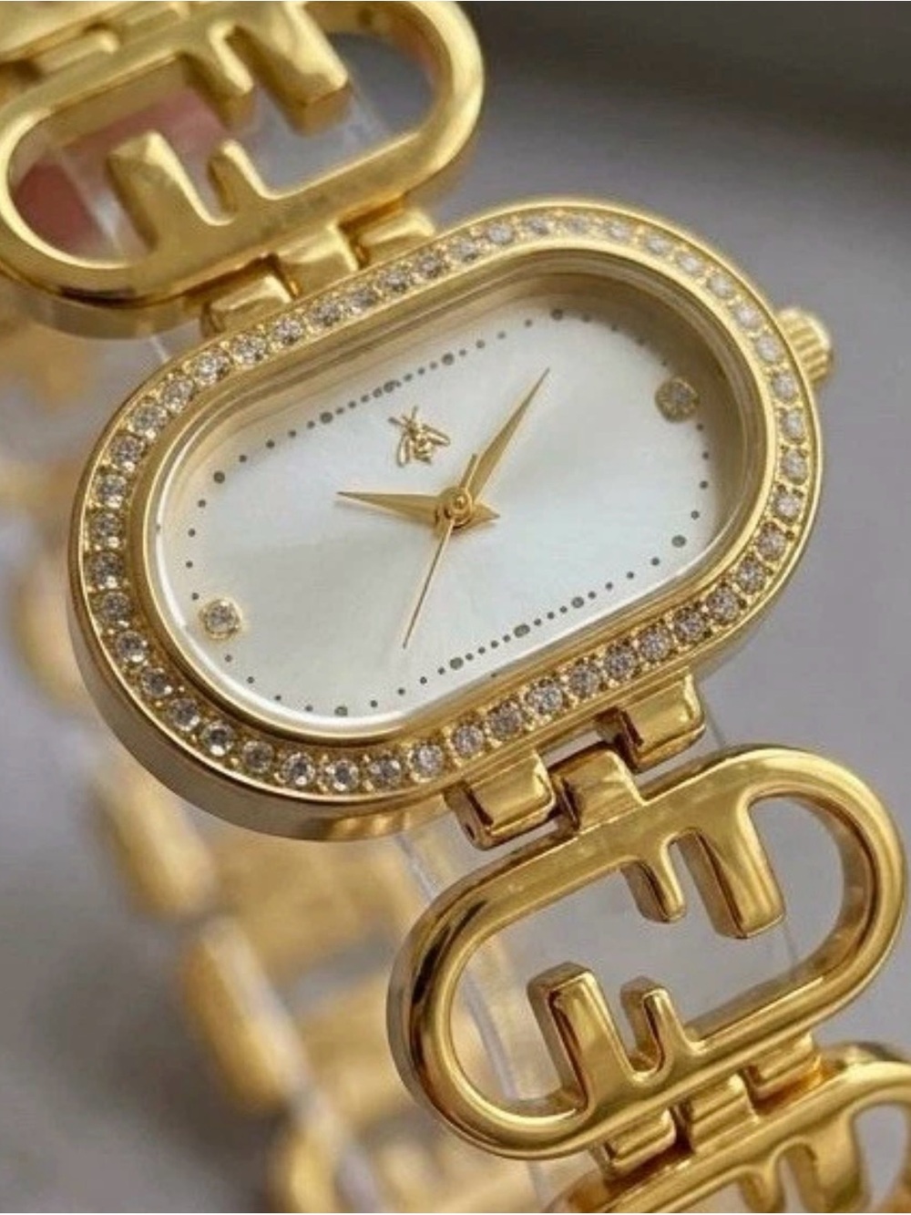 Gold Crystal Accent Women's Bracelet Watch